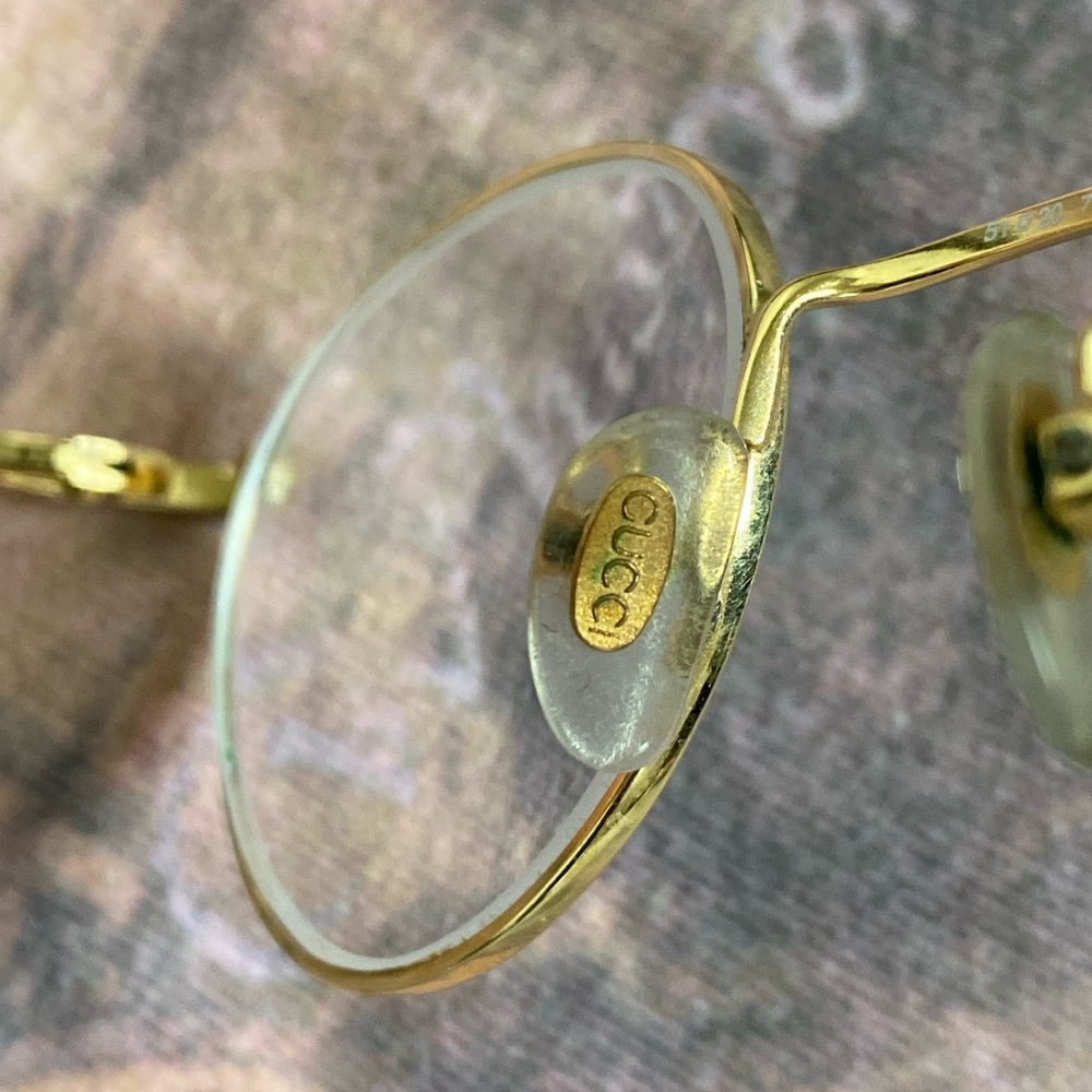Vintage Gucci Gold Round Glasses - Picture 5 of 8